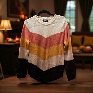 by & by Multicolor Chevron Crewneck Sweater